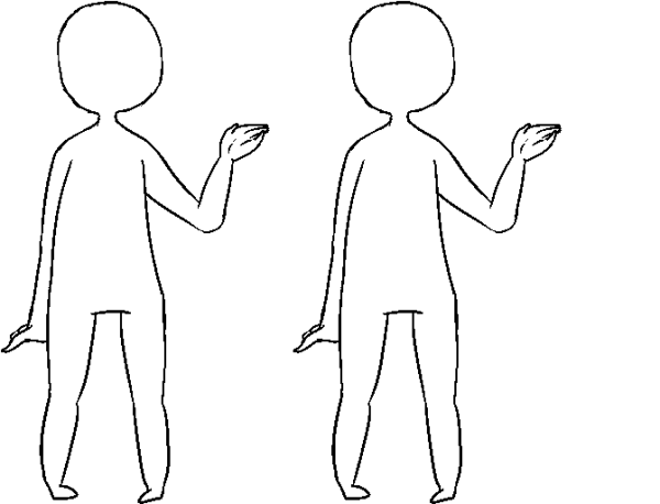 Нарисованный человек в пейнте