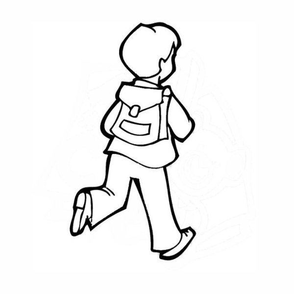 Раскраска мальчик с портфелем