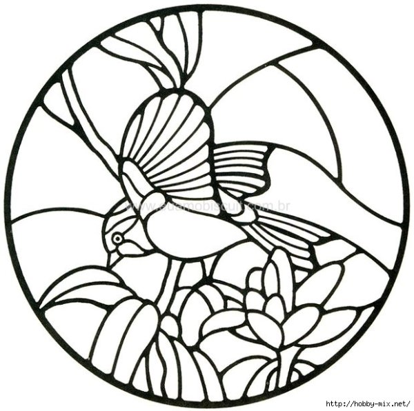 Витраж круглый трафарет