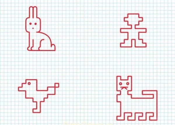 Рисунки по клеточкам лёгкие