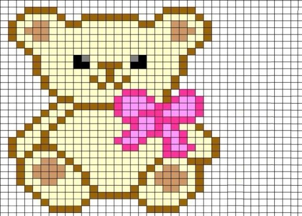 Рисунки лёгкие по клеткам на день рождения