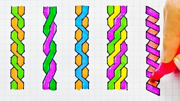 Рисунки по клеточкам косички