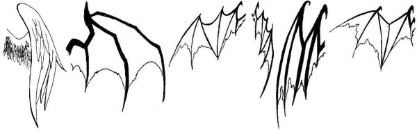 Крылья демона для рисования