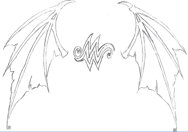 Раскраска Крылья демона