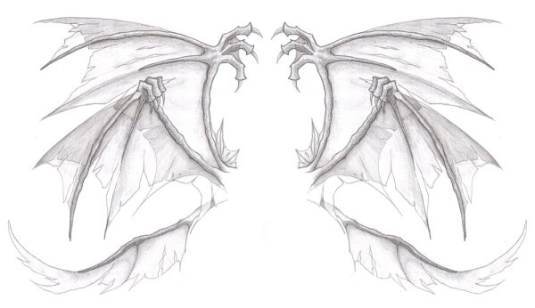 Крылья демона сбоку рефренс