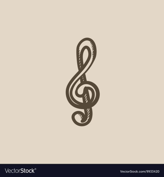 Маленький скрипичный ключ карандашом