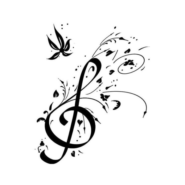 Тату скрипичный ключ эскиз