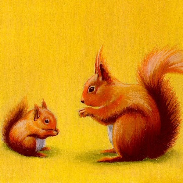 Белка с бельчатами для детей