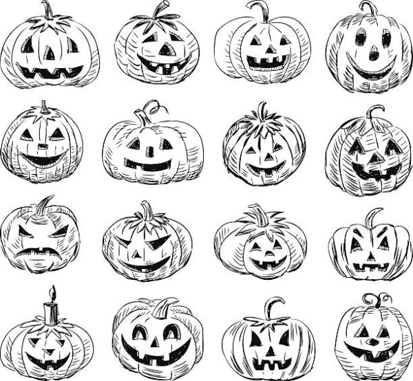 Тыква на Хэллоуин рисунок легко