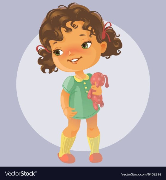 Девочка с кудряшками мультяшка