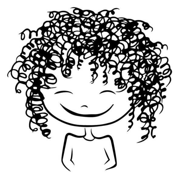 Девочка с кудрявыми волосами раскраска