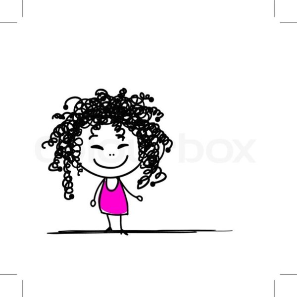 Смешная кудрявая девочка