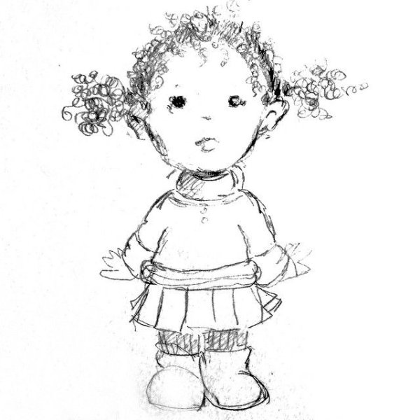 Кудрявый ребенок рисунок