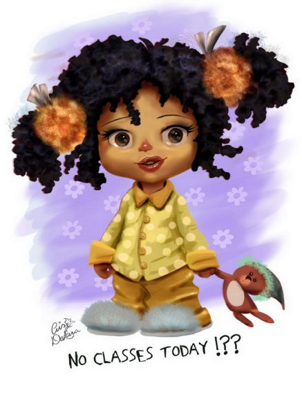 Кудрявая мультяшка