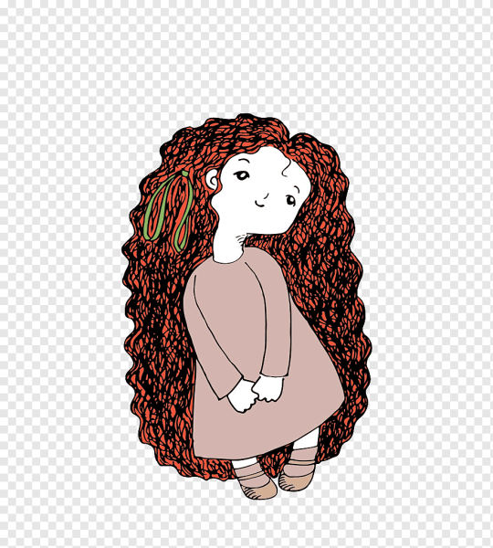 Кудрявая девочка мультяшка