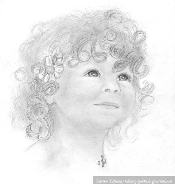 Легкий портрет кудрявой