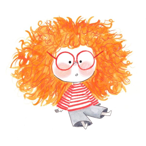 Растрепанная рыжая девочка