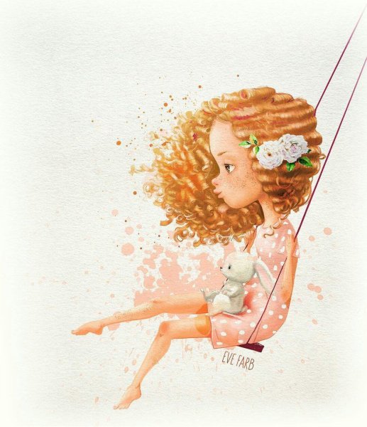 Вышивка рыжая девочка