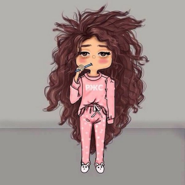 Девушка с утра проснулась лохматая