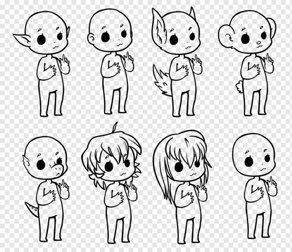 Заготовки для рисования Чиби