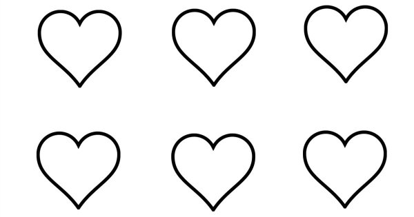 Сердечки черно белые маленькие