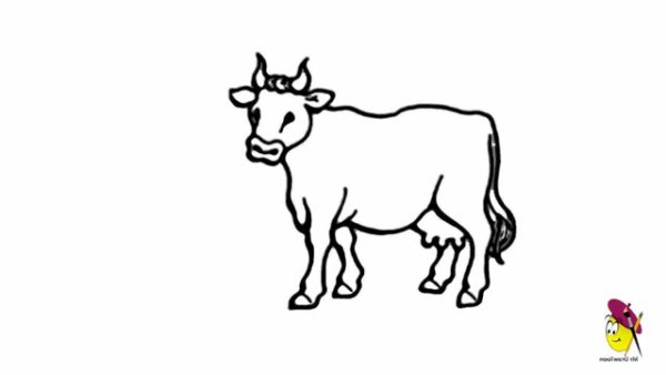Корова без хвоста рисунок