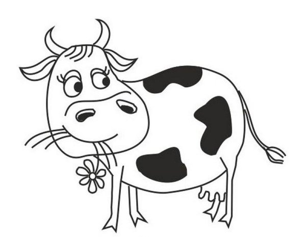 Корова с теленком силуэт