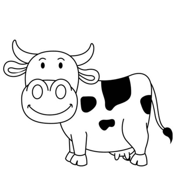 Корова раскраска для детей