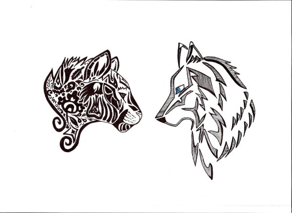 Волк набросок