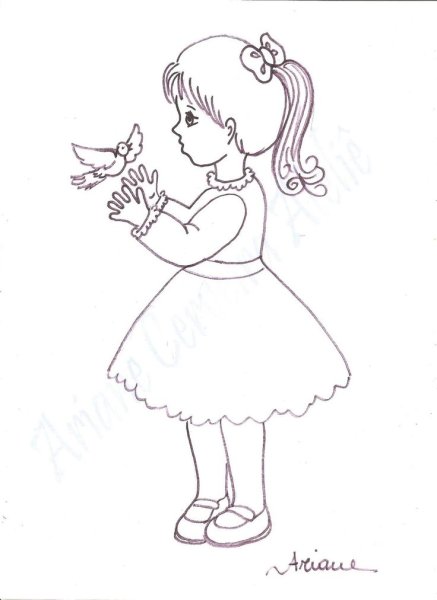 Девочка рисунок карандашом для детей