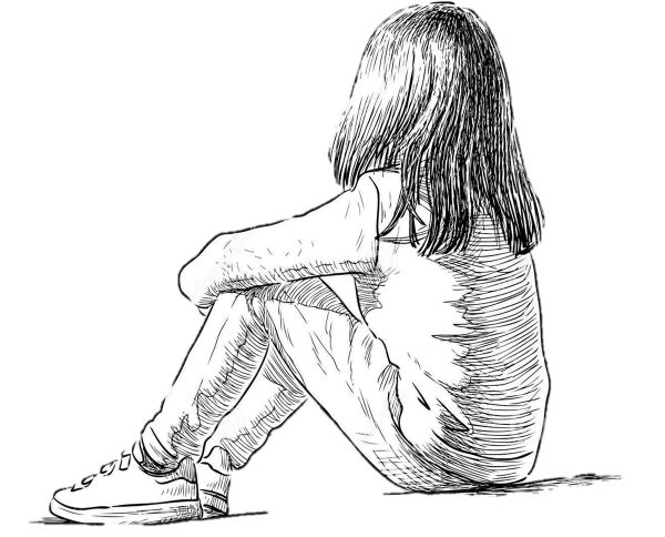 Сидящий человек рисунок