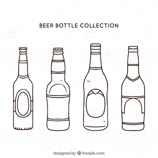 Бутылка пива трафарет