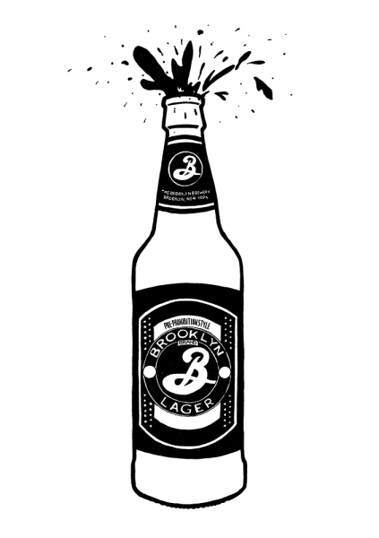 Пивная бутылка чб