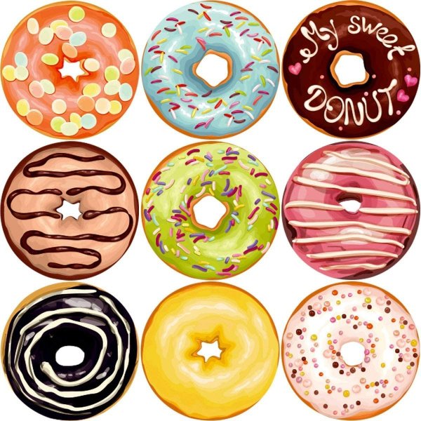 Стикеры пончики