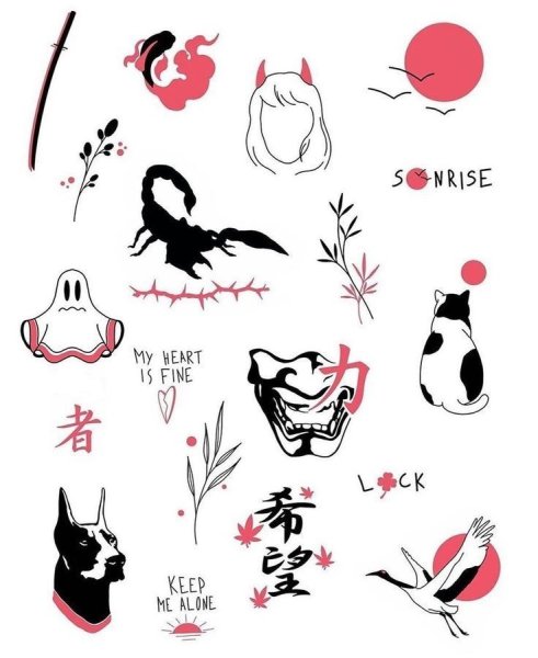 Японские тату маленькие