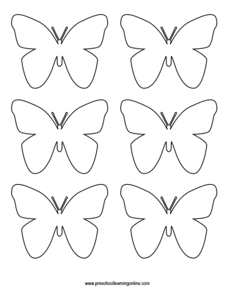 Бабочка шаблон для вырезания