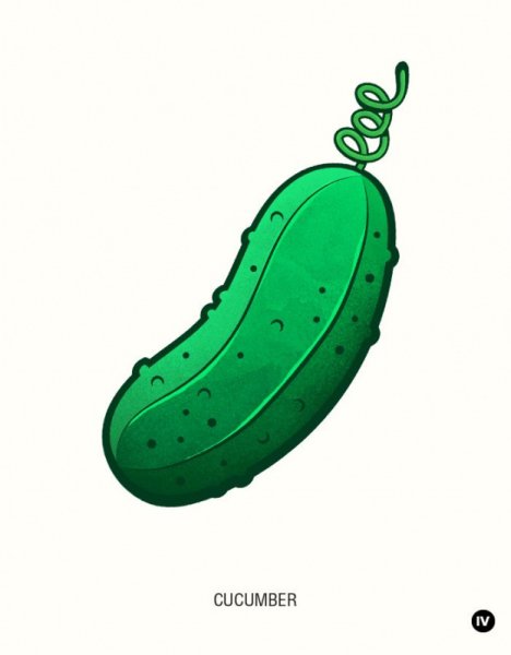 Нарисовать огурец