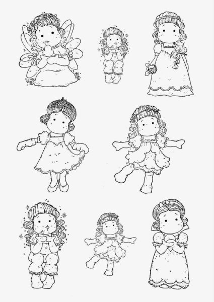 Раскраски маленькие куколки