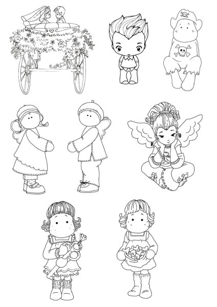 Кукла раскраска для детей