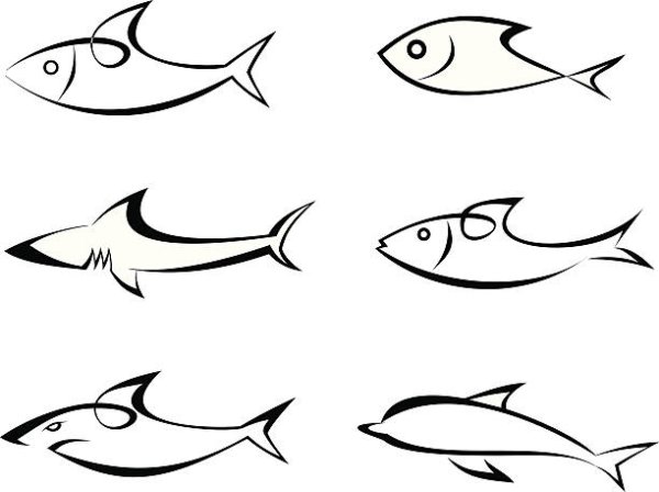 Рыба эскиз маленький