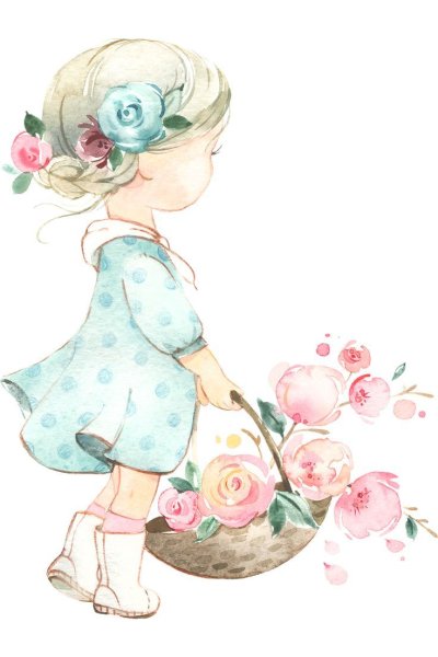 Маленькая девочка акварель