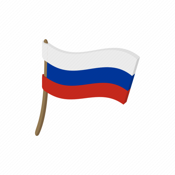 Флажок России на белом фоне