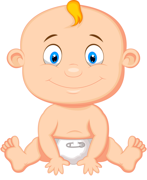 Мультяшный малыш в подгузнике