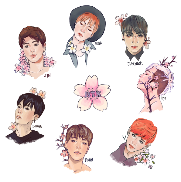 Корейская группа BTS мультяшки