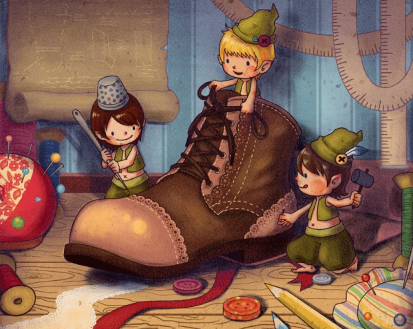 Братья Гримм эльфы и башмачник иллюстрации