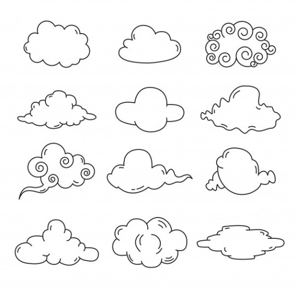 Облачко раскраска маленькое