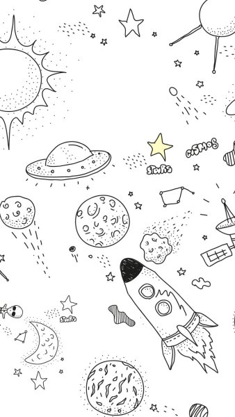 Космос карандашом для срисовки