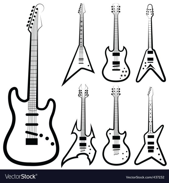 Рок гитара карандашом