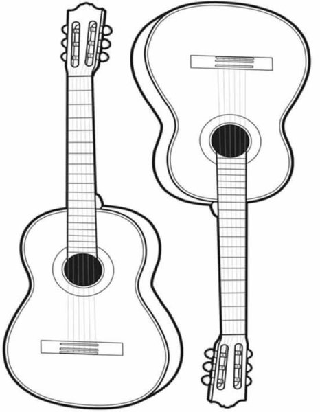 Гитара раскраска