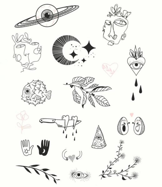 Тату в стиле хендпоук